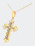 10K Gold Plated .925 Sterling Silver 2 1/2 cttw Diamond Cross Pendant Necklace