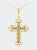 10K Gold Plated .925 Sterling Silver 2 1/2 cttw Diamond Cross Pendant Necklace - Yellow