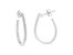 10K Gold Round And Baguette Cut Diamond Oblong Hinged Leverback Hoop Earrings
