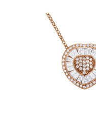10K Rose Gold 1/2 cttw, Diamond Heart Pendant Necklace - Rose