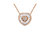 10K Rose Gold 1/2 cttw, Diamond Heart Pendant Necklace - Rose