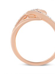 10K Rose Gold 1/2 Cttw Round-Cut Diamond Intertwined Multi-Loop Cocktail Ring - I-J Color, I1-I2 Clarity - Size 6