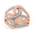 10K Rose Gold 1/2 Cttw Round-Cut Diamond Intertwined Multi-Loop Cocktail Ring - I-J Color, I1-I2 Clarity - Size 6 - Gold