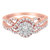 10K Rose Gold 3/4 Cttw Diamond Floral Cluster Head And Twisted Shank Cocktail Ring - H-I Color, SI1-SI2 Clarity - Size 6