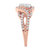 10K Rose Gold 3/4 Cttw Diamond Floral Cluster Head And Twisted Shank Cocktail Ring - H-I Color, SI1-SI2 Clarity - Size 8