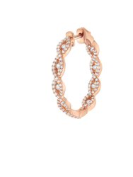 10K Rose Gold Diamond Hoop Earring