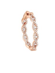 10K Rose Gold Diamond Hoop Earring - Rose