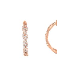 10K Rose Gold Diamond Hoop Earring