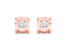 10K Rose Gold Over .925 Sterling Silver 1/5 Cttw Round Near Colorless Diamond Miracle-Set Stud Earrings - Rose Gold Plated Silver