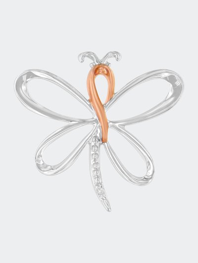Haus of Brilliance 10k Rose Gold Over .925 Sterling Silver Diamond-Accented Dragonfly 18" Pendant Necklace product