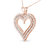10K Rose Gold Plated .925 Sterling Silver 2.00 Cttw Diamond Heart 18" Pendant Necklace