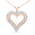 10K Rose Gold Plated .925 Sterling Silver 3.00 Cttw Diamond Heart 18" Pendant Necklace - Rose Gold