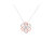 10K Rose Gold Plated Flower Accent Pendant Necklace with 1/2 cttw Round Cut Diamond