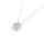 10K Rose Gold Plated Flower Accent Pendant Necklace with 1/2 cttw Round Cut Diamond