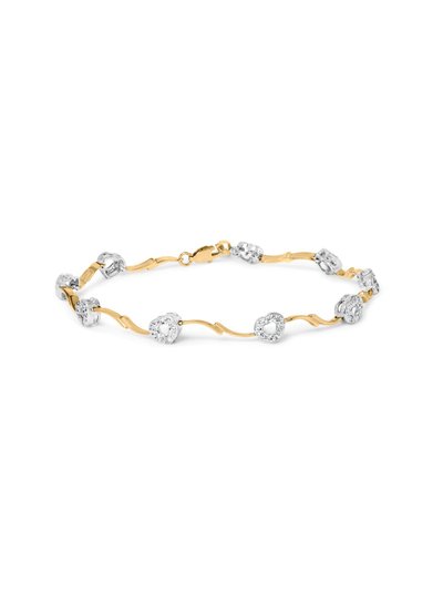 Haus of Brilliance 10k Two-Tone Gold 1/3 Cttw Diamond Pave Set Heart S-Link 7.25" Bracelet product