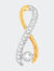 10K Two-Tone Gold 1/5 Cttw Diamond Radiant Ribbon Pendant Necklace - White/Yellow