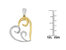10K Two-Tone Yellow Gold over .925 Sterling Silver Two Toned Open Heart with Swirls 18" Box Chain Pendant Necklace
