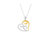 10K Two-Tone Yellow Gold over .925 Sterling Silver Two Toned Open Heart with Swirls 18" Box Chain Pendant Necklace - Yellow Gold