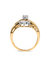 10K Two-Toned 1/2 Cttw Round And Baguette-Cut Composite Pear Head Diamond Ring - Ring Size 7