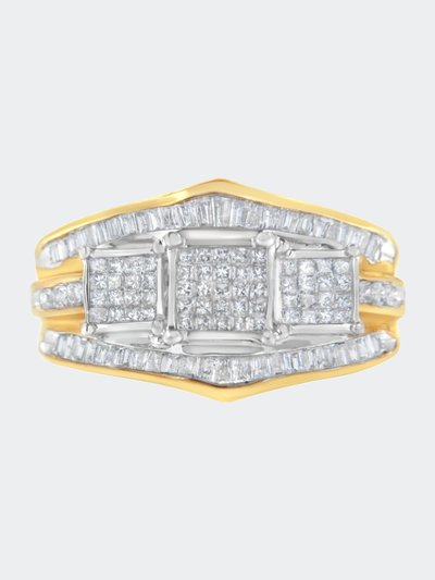 Haus of Brilliance 10K Two Toned Channel-Set Diamond Bypass Ring product
