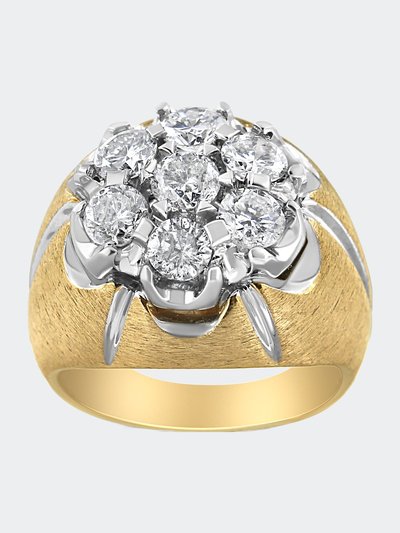 Haus of Brilliance 10K Two-Toned Round Baguette Diamond Cluster Ring product