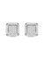 10K White Gold 1 1/10 Cttw Princess Diamond Composite And Halo Stud Earrings - Gold