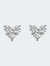 10K White Gold 1/2 Cttw Diamond 3 Stone Trio Heart Stud Earring