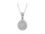 10K White Gold 1/2 Cttw Round and Bagutte-Cut Diamond Teardrop 18" Pendant Necklace - White