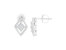 10K White Gold 1/3 Cttw Princess Cut Diamond Double Triangle Composite Stud Earrings
