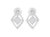 10K White Gold 1/3 Cttw Princess Cut Diamond Double Triangle Composite Stud Earrings - 10K White Gold 