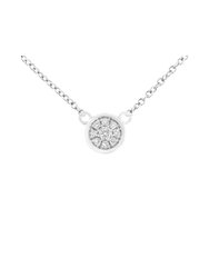 10K White Gold 1/4 Cttw Diamond Flower Pendant Necklace - Adjustable 16-18" Chain - White Gold