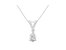 10K White Gold 1/5 cttw Diamond Pear Pendant Necklace - White