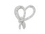 10K White Gold 1 Cttw Round Cut Diamond Heart And Bow Pendant Necklace - White
