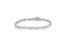 10K White Gold 4.0 Cttw Brilliant Round-Cut And Baguette Diamond Floral Cluster Link Bracelet - Silver