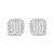 10K White Gold 7/8 Cttw Diamond Princess Composite And Halo Stud Earrings (I-J Color, I1-I2 Clarity) - White Gold