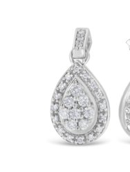 10k White Gold Round Cut Diamond Earrings