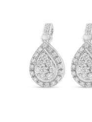 10k White Gold Round Cut Diamond Earrings