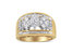 10K Yellow And White Gold 1 1/2 Cttw Pear Shaped 3 Stone Style Diamond Ring Band - Yellow/White Gold