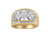 10K Yellow And White Gold 1 1/2 Cttw Pear Shaped 3 Stone Style Diamond Ring Band - Yellow/White Gold