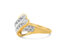 10K Yellow and White Gold 1/15 Cttw Round-Cut Diamond Bypass Ring