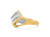 10K Yellow and White Gold 1/15 Cttw Round-Cut Diamond Bypass Ring