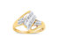 10K Yellow and White Gold 1/15 Cttw Round-Cut Diamond Bypass Ring - Two-Toned