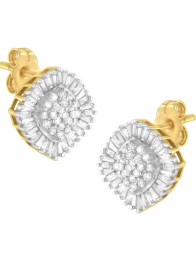 Haus of Brilliance 10K Yellow Gold 1/2 Cttw Diamond Cluster Cocktail Stud Earrings product
