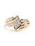 10K Yellow Gold 1/2 Cttw Round And Baguette-Cut Diamond Cluster Head And Channel Set Shank Ring - Gold