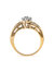 10K Yellow Gold 1/2 Cttw Round And Baguette-Cut Diamond Cluster Head And Channel Set Shank Ring