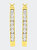 10K Yellow Gold 1/2 Cttw Round and Baguette-Cut Diamond Hoop Earrings