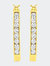 10K Yellow Gold 1/2 Cttw Round and Baguette-Cut Diamond Hoop Earrings