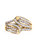 10K Yellow Gold 1/2 Cttw Round And Baguette Cut Diamond Open Space Bypass Ring - Ring Size 7 - Gold