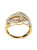 10K Yellow Gold 1/2 Cttw Round And Baguette Cut Diamond Open Space Bypass Ring - Ring Size 7