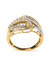 10K Yellow Gold 1/2 Cttw Round And Baguette Cut Diamond Open Space Bypass Ring - Ring Size 7